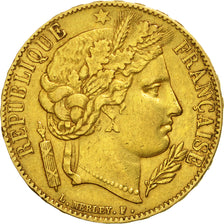 France, Cérès, 20 Francs, 1851, Paris, AU(50-53), Gold, KM:762, Gadoury:1059