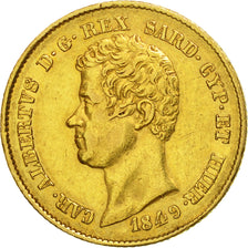 Munten, Italiaanse staten, SARDINIA, Carlo Alberto, 20 Lire, 1849, Genoa, ZF+