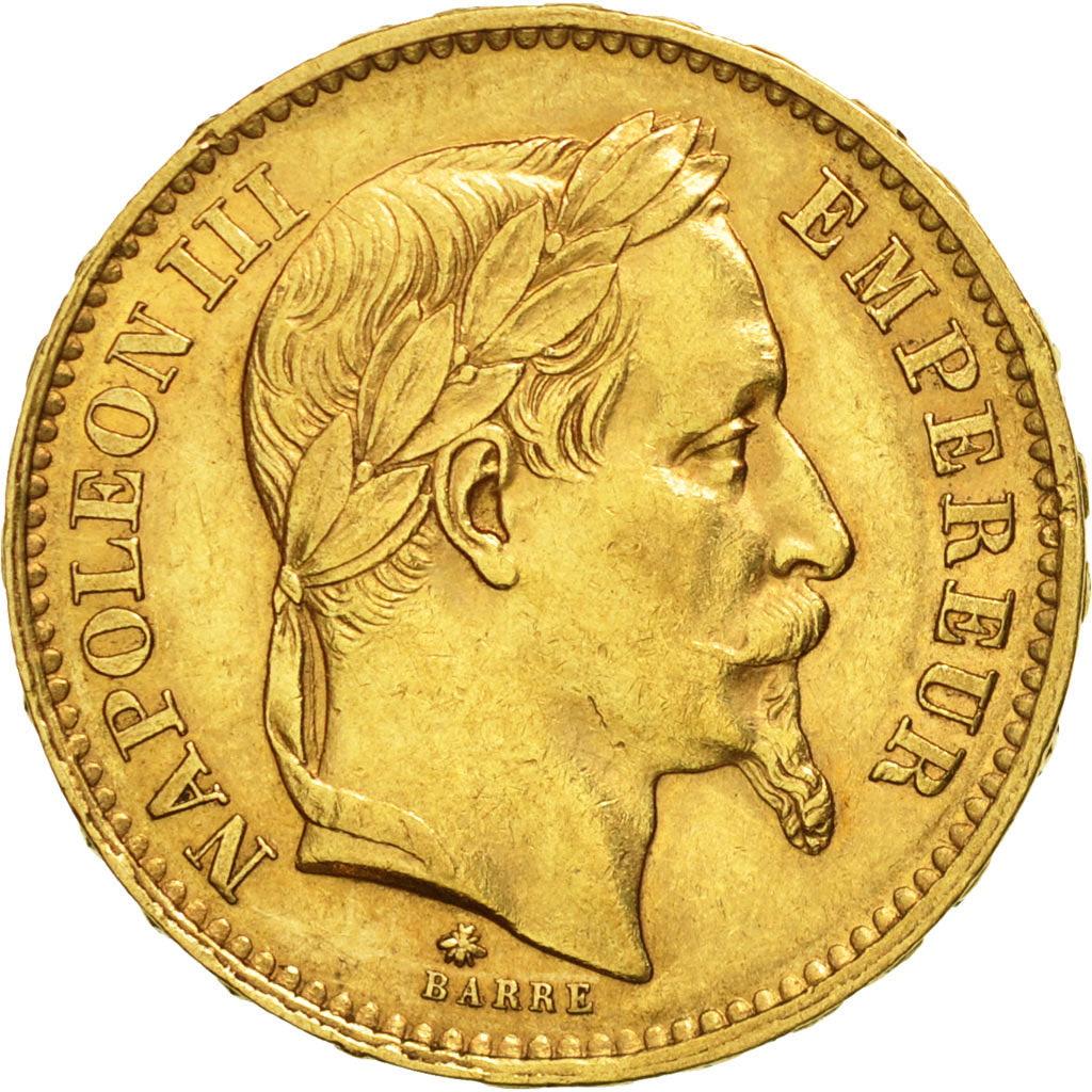 Coin, France, Napoleon III, Napoléon III, 20 Francs, 1868, Paris, AU(50-53)