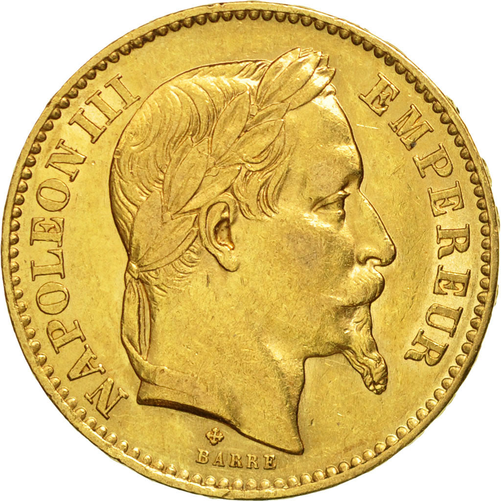 Coin, France, Napoleon III, Napoléon III, 20 Francs, 1866, Strasbourg