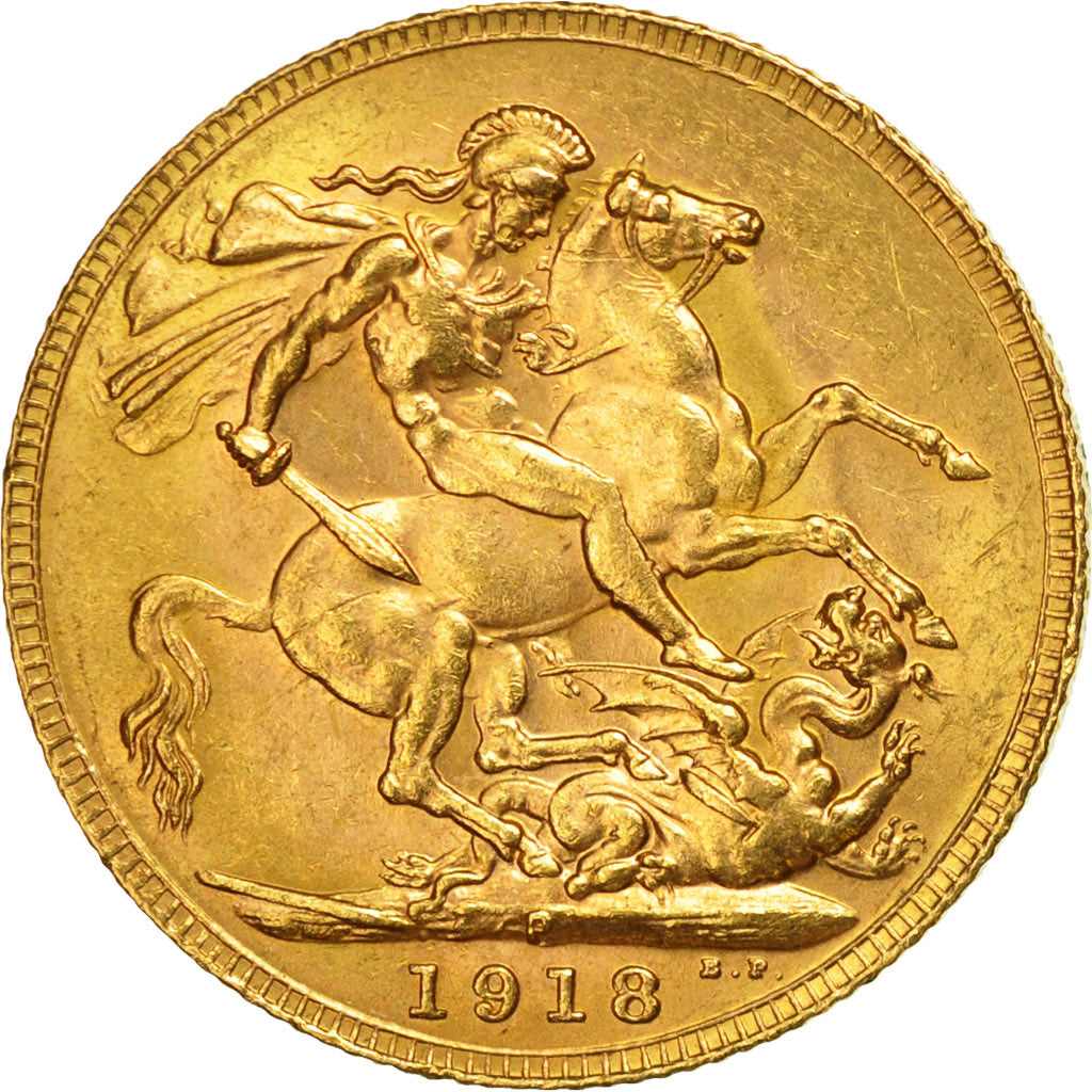 Australia, George V, Sovereign, 1918, Perth, AU(55-58), Gold, KM:29