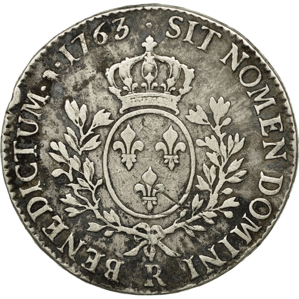 France, Louis XV, Ecu, 1763, Orléans, VF(30-35), Silver, KM:523.18, Gadoury:322