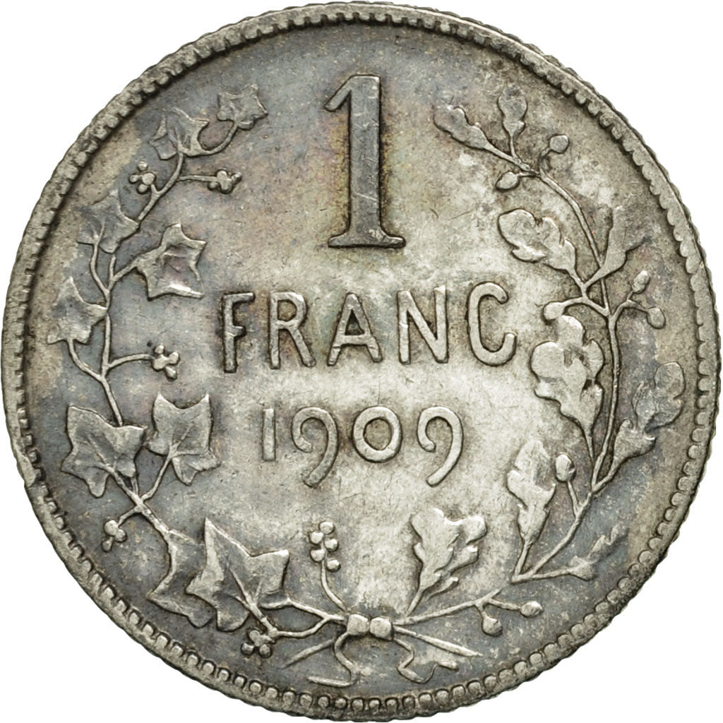 Coin, Belgium, Franc, 1909, EF(40-45), Silver, KM:56.2