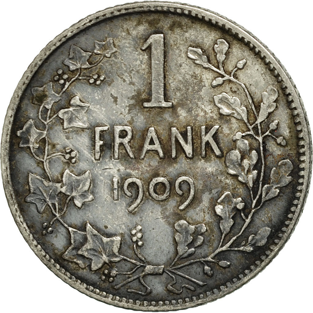Coin, Belgium, Franc, 1909, EF(40-45), Silver, KM:57.2