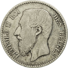 Belgium, Leopold II, Franc, 1886, VF(20-25), Silver, KM:28.1