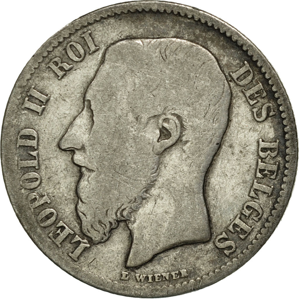 Belgium, Leopold II, 50 Centimes, 1886, VF(20-25), Silver, KM:26