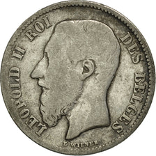 Belgium, Leopold II, 50 Centimes, 1886, VF(20-25), Silver, KM:26