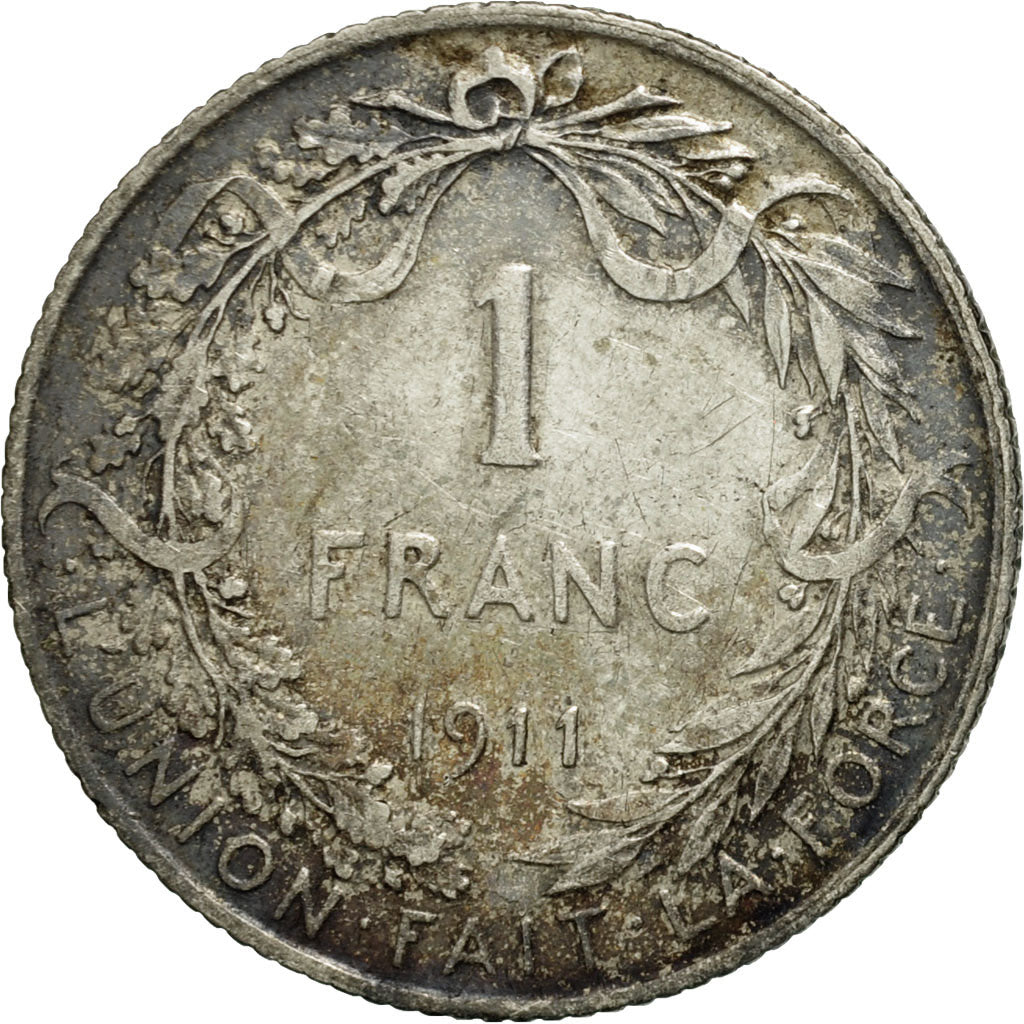 Coin, Belgium, Franc, 1911, EF(40-45), Silver, KM:72