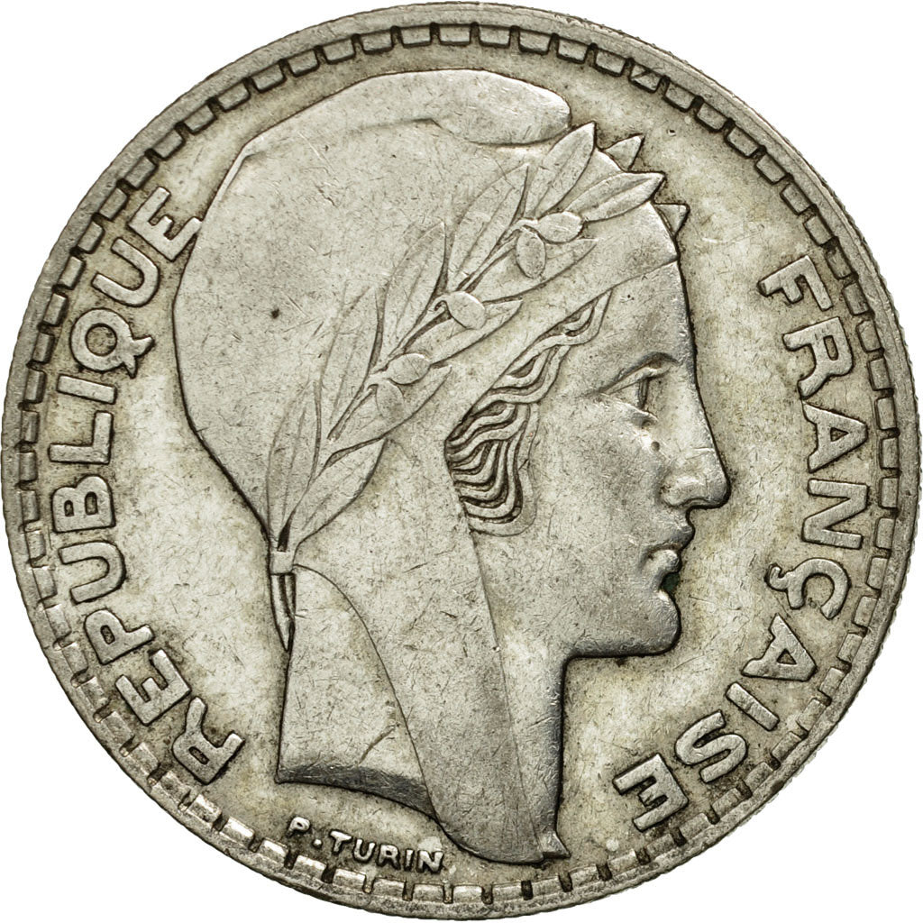 France, Turin, 20 Francs, 1938, Paris, AU(50-53), Silver, KM:879, Gadoury:852