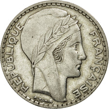 France, Turin, 20 Francs, 1938, Paris, AU(50-53), Silver, KM:879, Gadoury:852