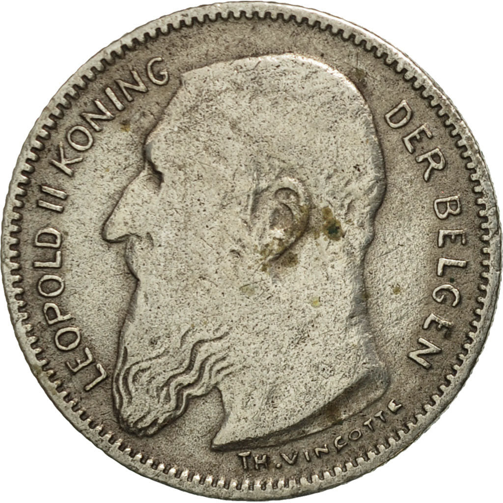 Belgium, 50 Centimes, 1907, VF(30-35), Silver, KM:61.1