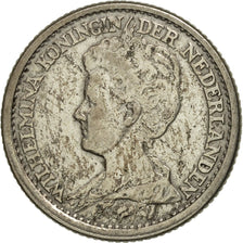 Coin, Netherlands, Wilhelmina I, 25 Cents, 1918, EF(40-45), Silver, KM:146