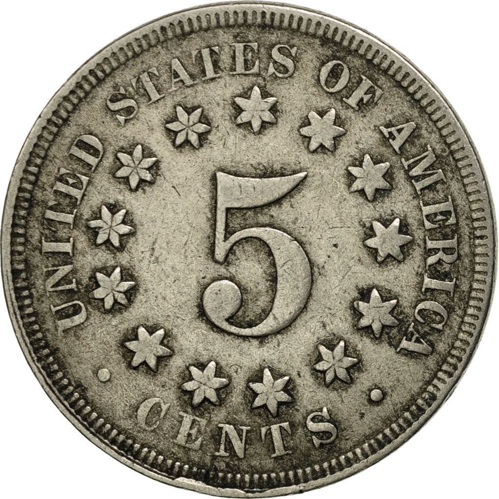Coin, United States, Shield Nickel, 5 Cents, 1867, U.S. Mint, Philadelphia
