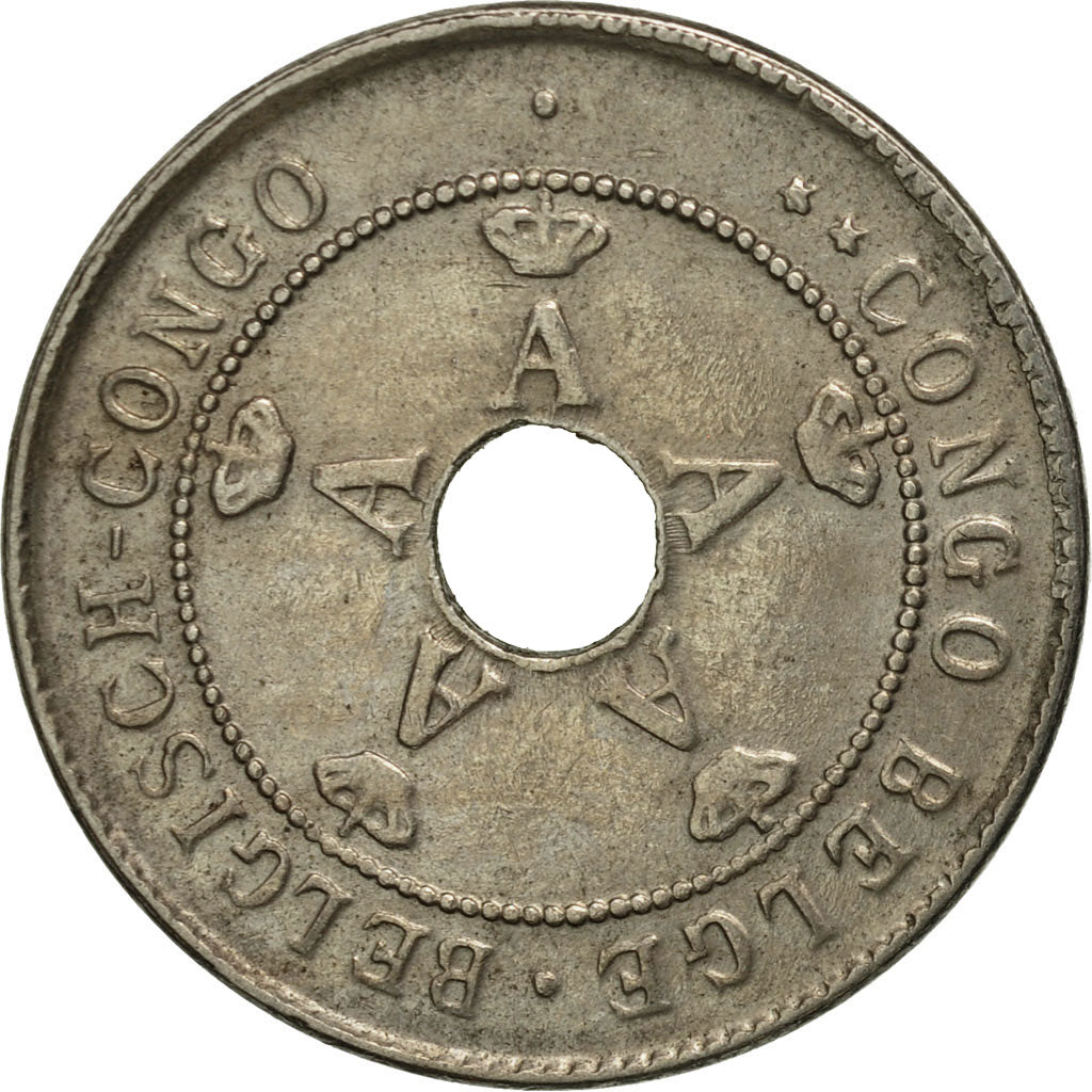 Coin, Belgian Congo, 10 Centimes, 1911, Heaton, AU(50-53), Copper-nickel, KM:18