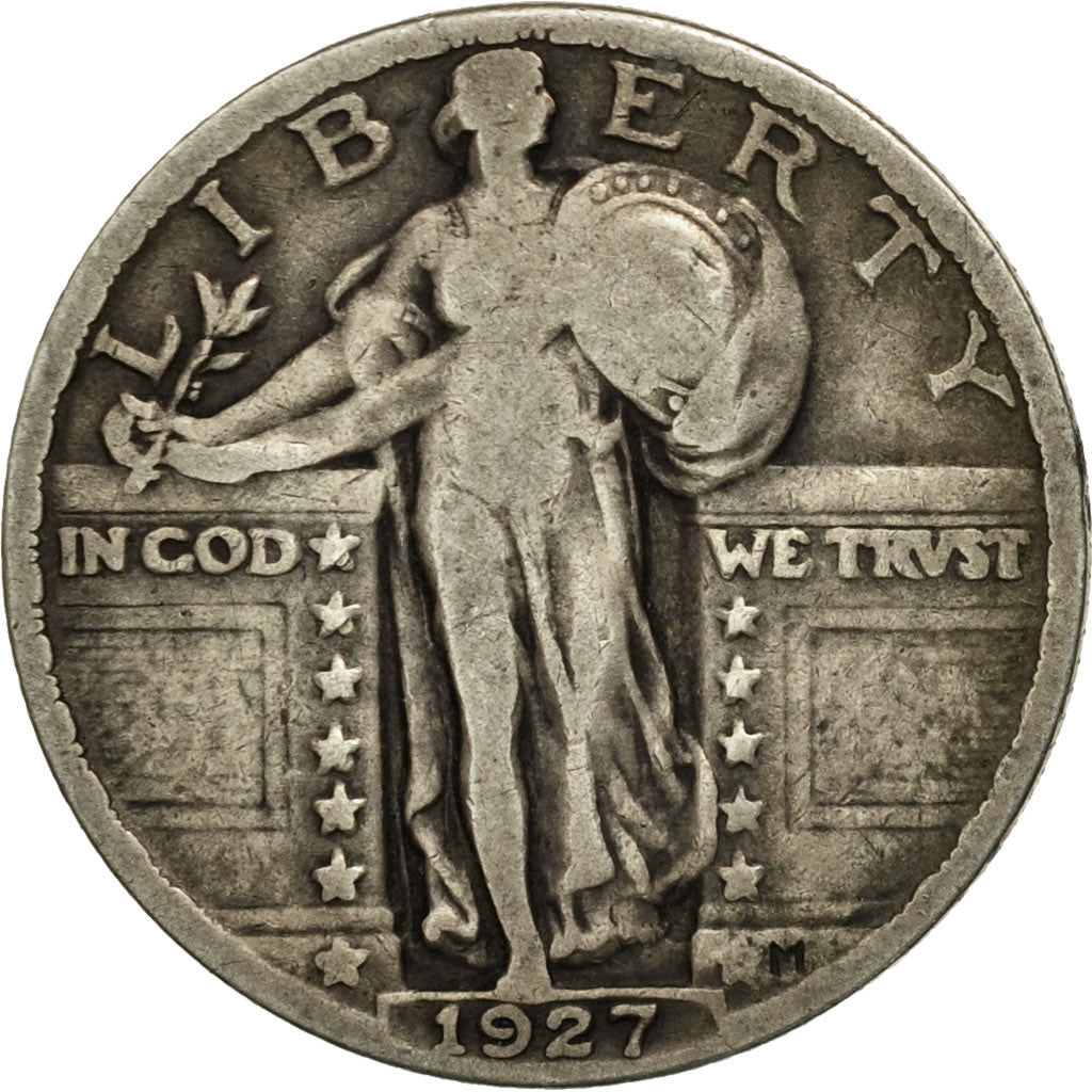 Estados Unidos, Standing Liberty Quarter, 1927, Philadelphia, BC+, KM 145
