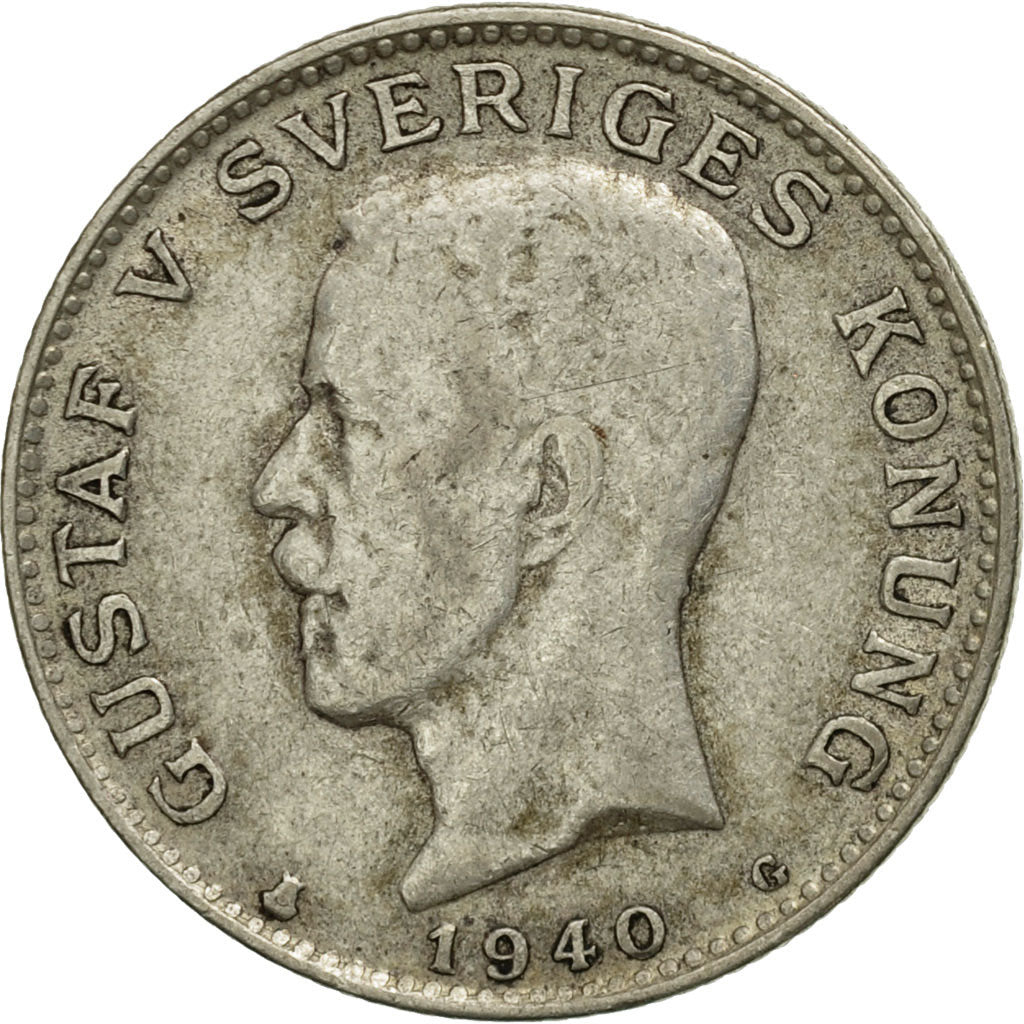 Sweden, Gustaf V, Krona, 1940, EF(40-45), Silver, KM:786.2