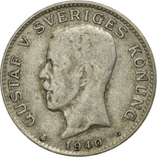 Sweden, Gustaf V, Krona, 1940, EF(40-45), Silver, KM:786.2