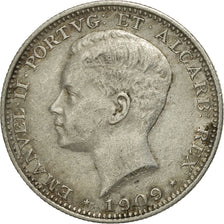 Portugal, Manuel II, 200 Reis, 1909, Paris, MBC, Plata, KM:549