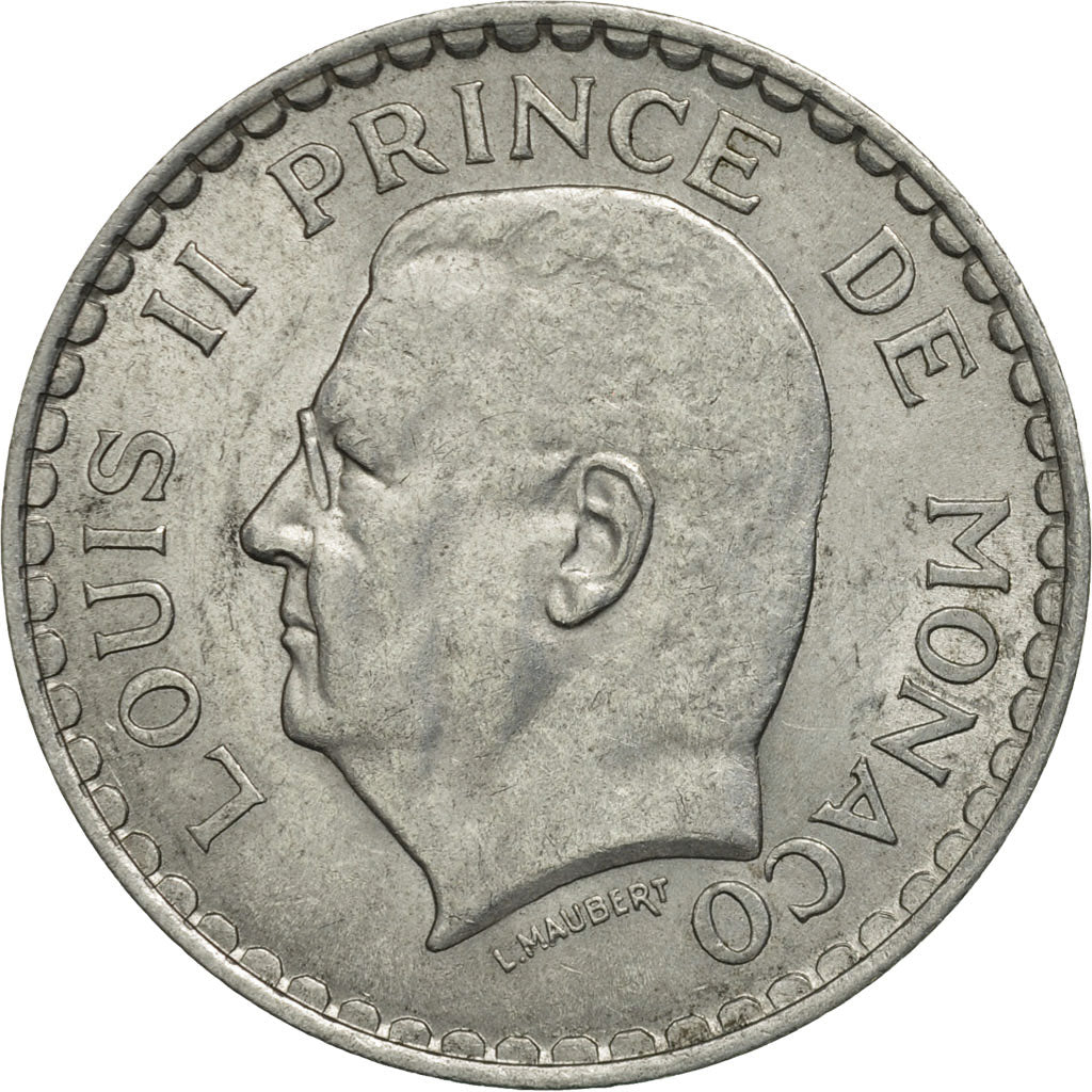 Monnaie, Monaco, Louis II, 5 Francs, 1945, TTB+, Aluminium, KM:122
