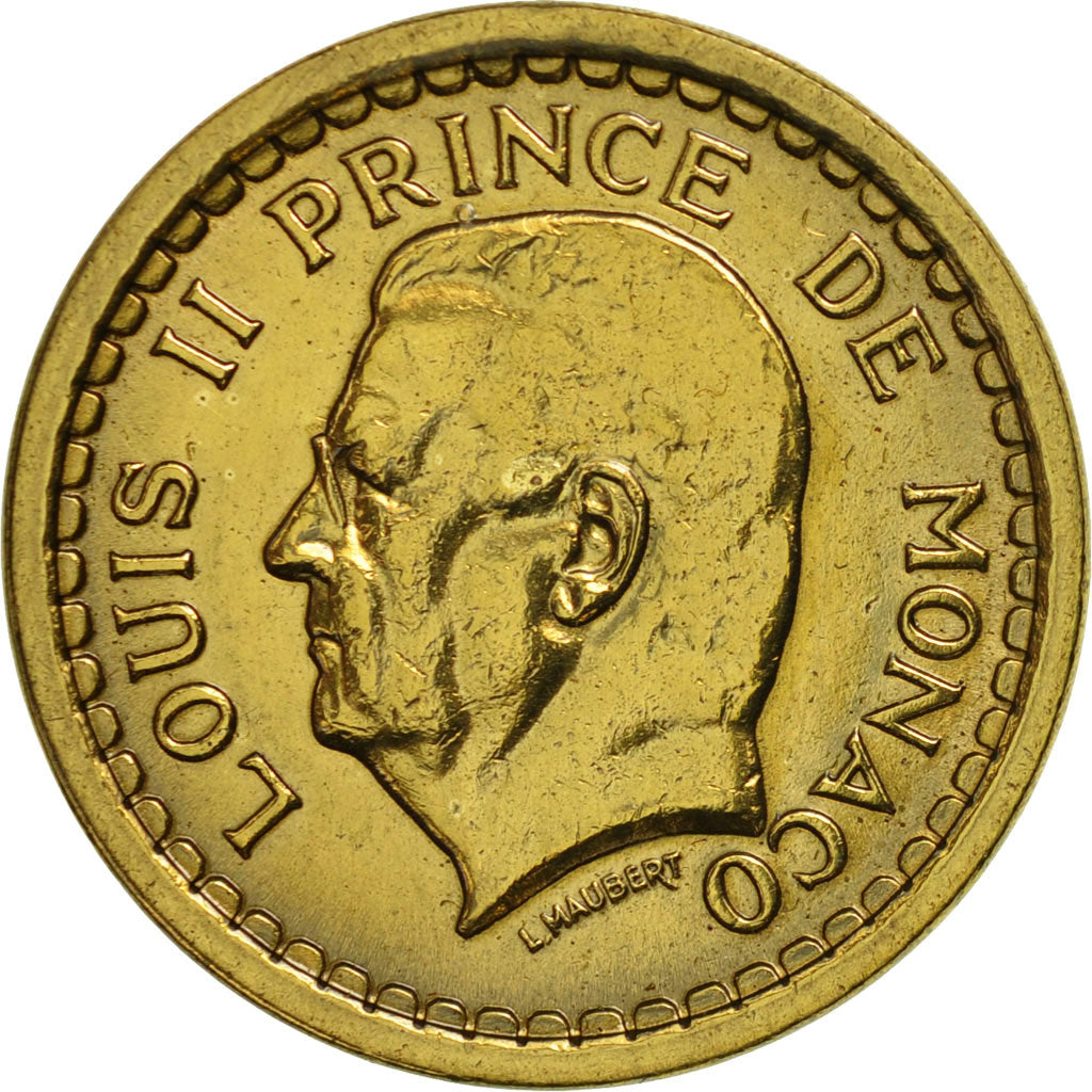 Moneta, Monaco, Louis II, 2 Francs, 1943, SPL-, Alluminio-bronzo, KM:121a