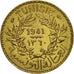 Monnaie, Tunisie, Anonymes, 2 Francs, 1941, Paris, SUP, Aluminum-Bronze, KM:248