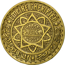 Coin, Morocco, Mohammed V, 5 Francs, 1945, Paris, AU(55-58), Aluminum-Bronze