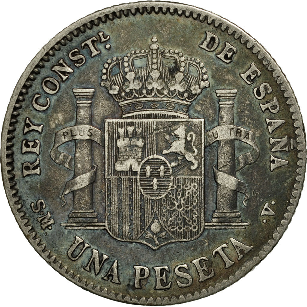 Monnaie, Espagne, Alfonso XIII, Peseta, 1902, Valencia, TB+, Argent, KM:706
