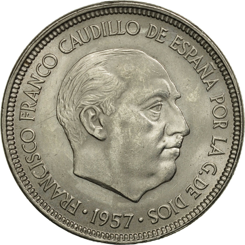 Spain, Caudillo and regent, 5 Pesetas, 1964, MS(60-62), Copper-nickel, KM:786