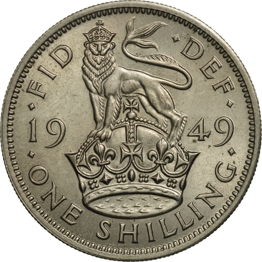Great Britain, George VI, Shilling, 1949, AU(55-58), Copper-nickel, KM:876