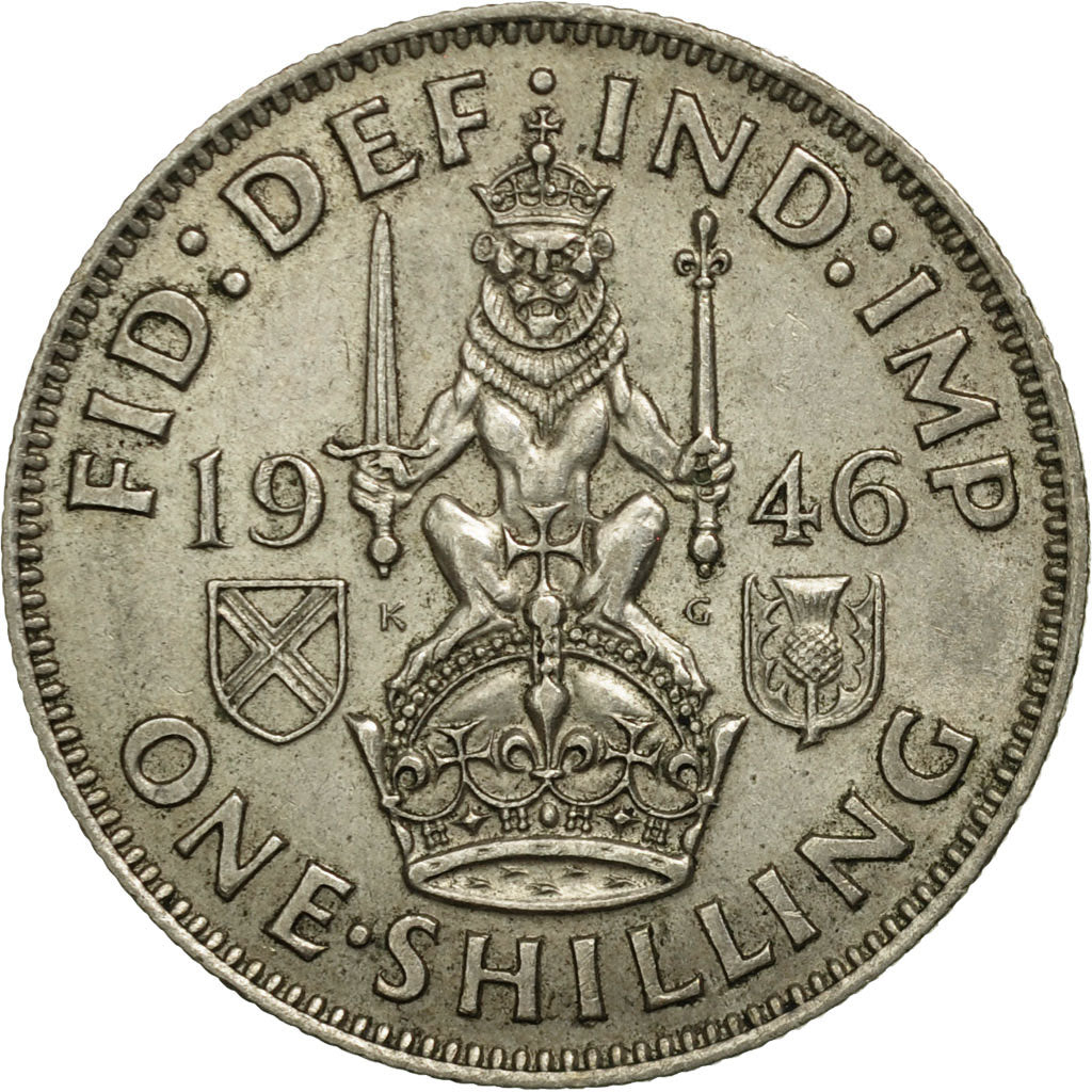 Great Britain, George VI, Shilling, 1946, AU(50-53), Silver, KM:854