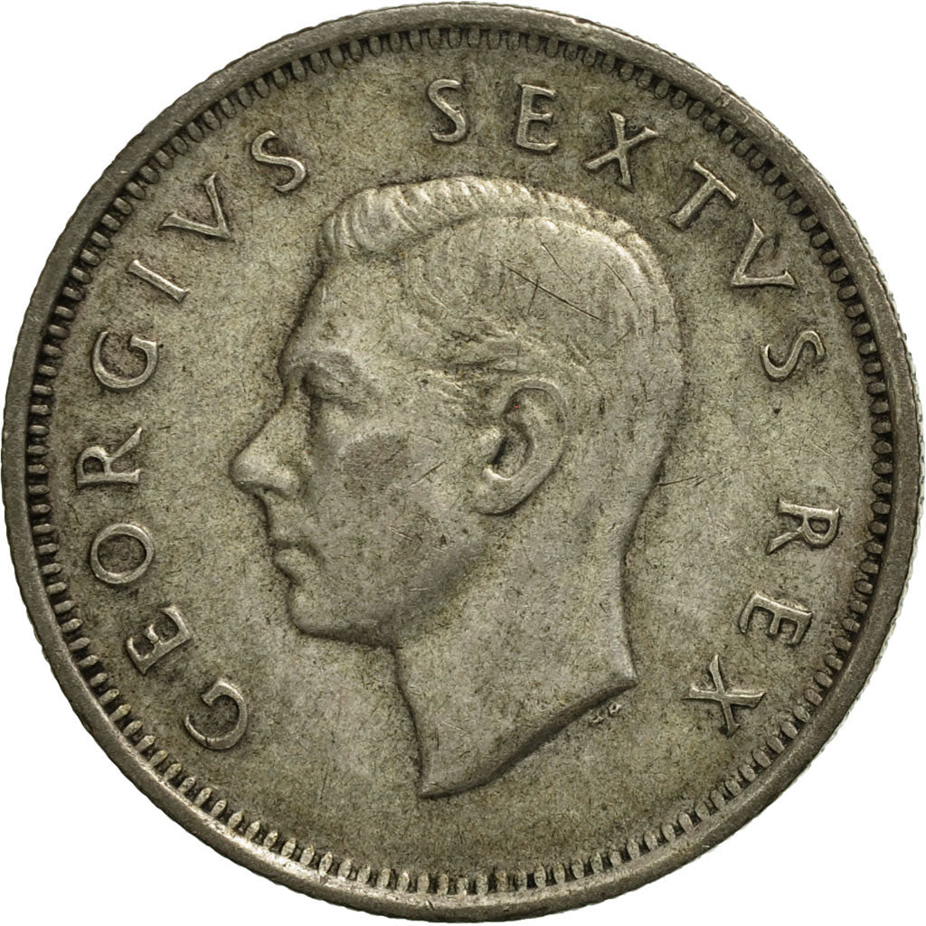 South Africa, George VI, Shilling, 1952, AU(50-53), Silver, KM:37.2