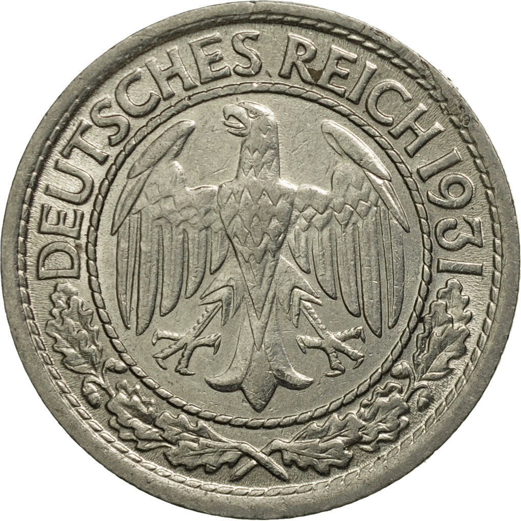 Monnaie, Allemagne, République de Weimar, 50 Reichspfennig, 1931, Berlin, TTB+