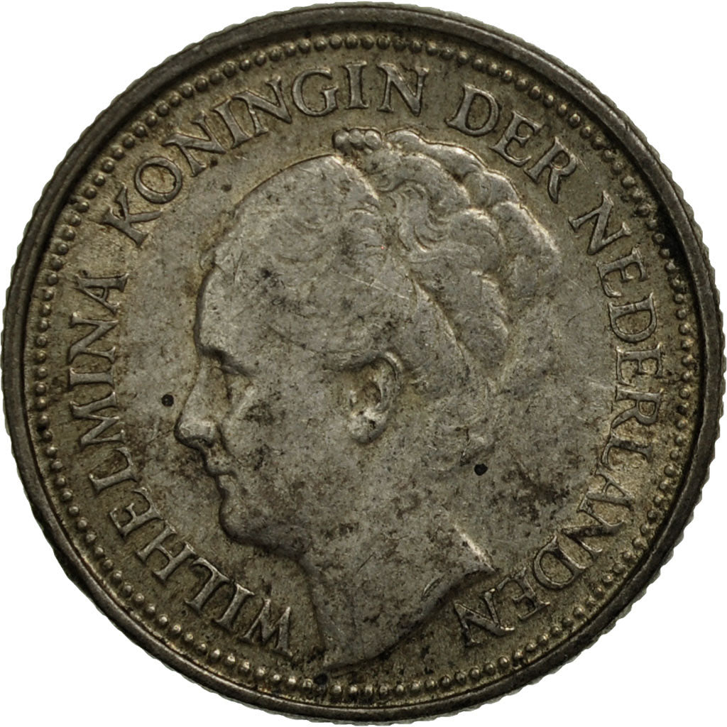 Netherlands, Wilhelmina I, 10 Cents, 1930, EF(40-45), Silver, KM:163