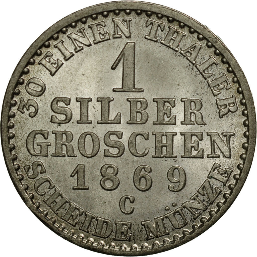 Etats allemands, PRUSSIA, Wilhelm I, Groschen, 1869, Cleves, SUP+, Argent,KM 485