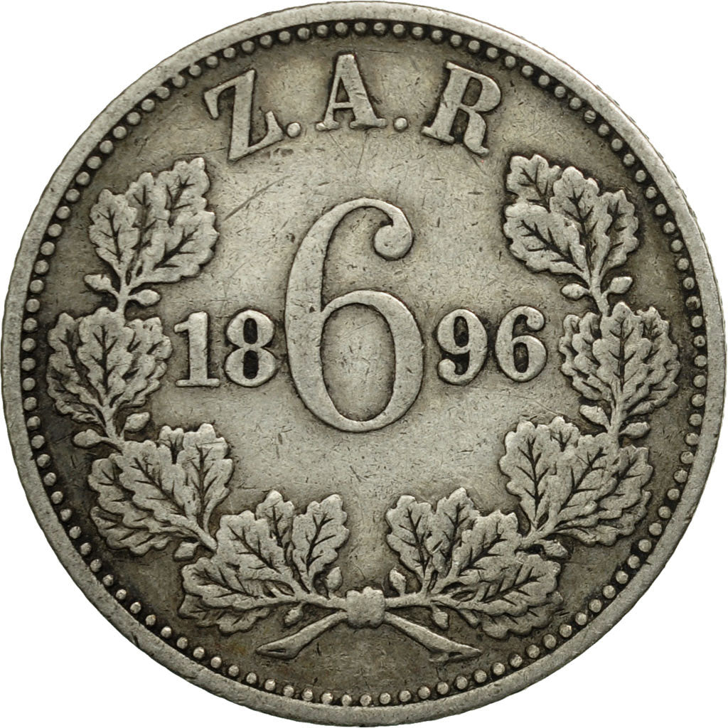Coin, South Africa, 6 Pence, 1896, EF(40-45), Silver, KM:4