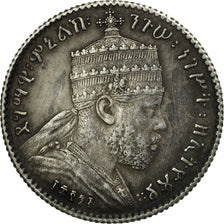Ethiopia, Menelik II, Gersh, 1891, Paris, AU(50-53), Silver, KM:12