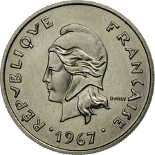New Caledonia, 10 Francs, 1967, Paris, MS(63), Nickel, KM:5