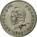 New Caledonia, 10 Francs, 1967, Paris, MS(63), Nickel, KM:5