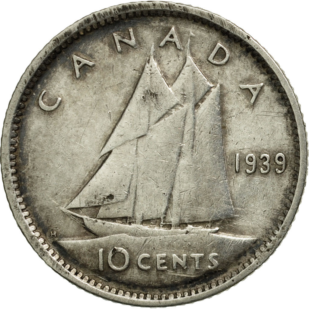 Coin, Canada, George VI, 10 Cents, 1939, Royal Canadian Mint, Ottawa, EF(40-45)