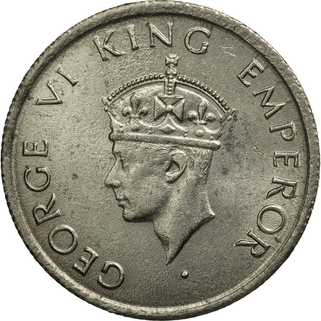 INDIA-BRITISH, George VI, 1/2 Rupee, 1947, TTB+, Nickel, KM:553