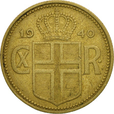 Islandia, Christian X, 2 Kronur, 1940, London, MBC, Aluminio - bronce, KM:4.2