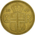 Islandia, Christian X, 2 Kronur, 1940, London, MBC, Aluminio - bronce, KM:4.2