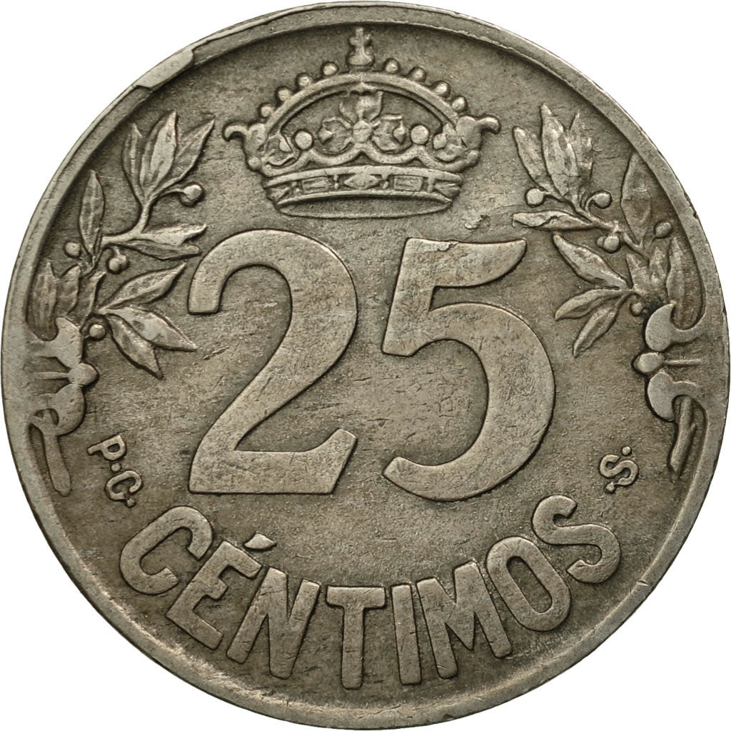 Spain, Alfonso XIII, 25 Centimos, 1925, Madrid, EF(40-45), Copper-nickel, KM:740