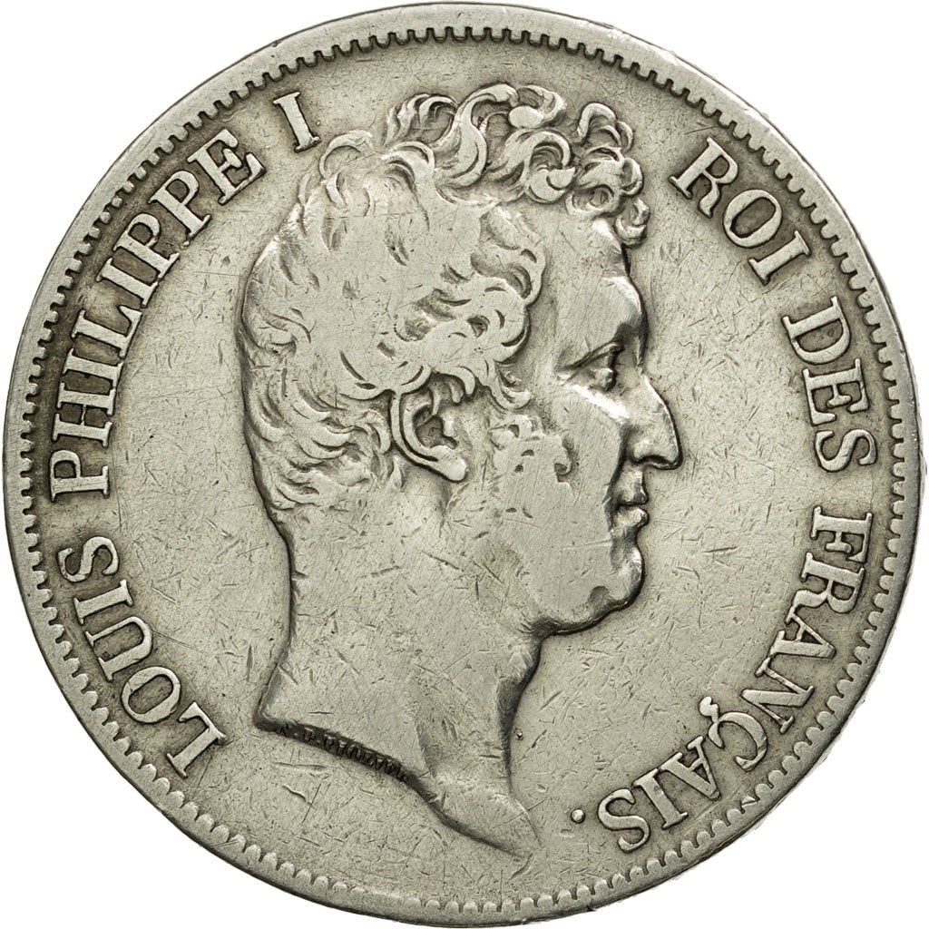 Moneda, Francia, Louis-Philippe, 5 Francs, 1830, Paris, BC+, Plata, KM:736.1