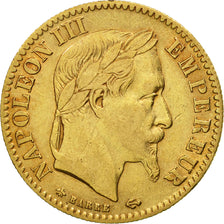 Moneta, Francia, Napoleon III, Napoléon III, 10 Francs, 1865, Paris, BB, Oro
