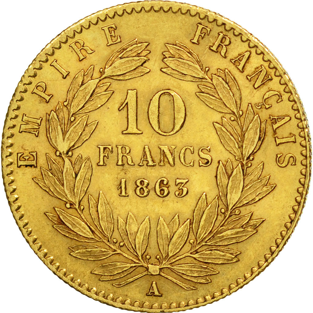 Coin, France, Napoleon III, Napoléon III, 10 Francs, 1863, Paris, EF(40-45)