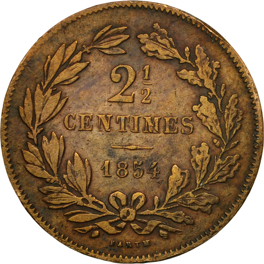 Coin, Luxembourg, William III, 2-1/2 Centimes, 1854, Utrecht, EF(40-45), Bronze