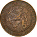 Netherlands, Wilhelmina I, 2-1/2 Cent, 1906, EF(40-45), Bronze, KM:134
