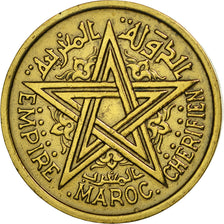 Morocco, Mohammed V, 2 Francs, 1945, Paris, AU(50-53), Aluminum-Bronze, KM:42