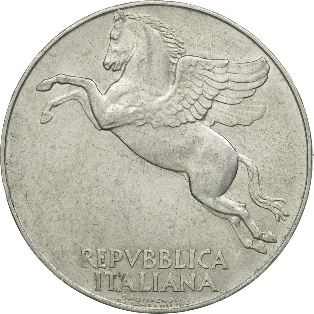 Italy, 10 Lire, 1950, Rome, AU(50-53), Aluminum, KM:90